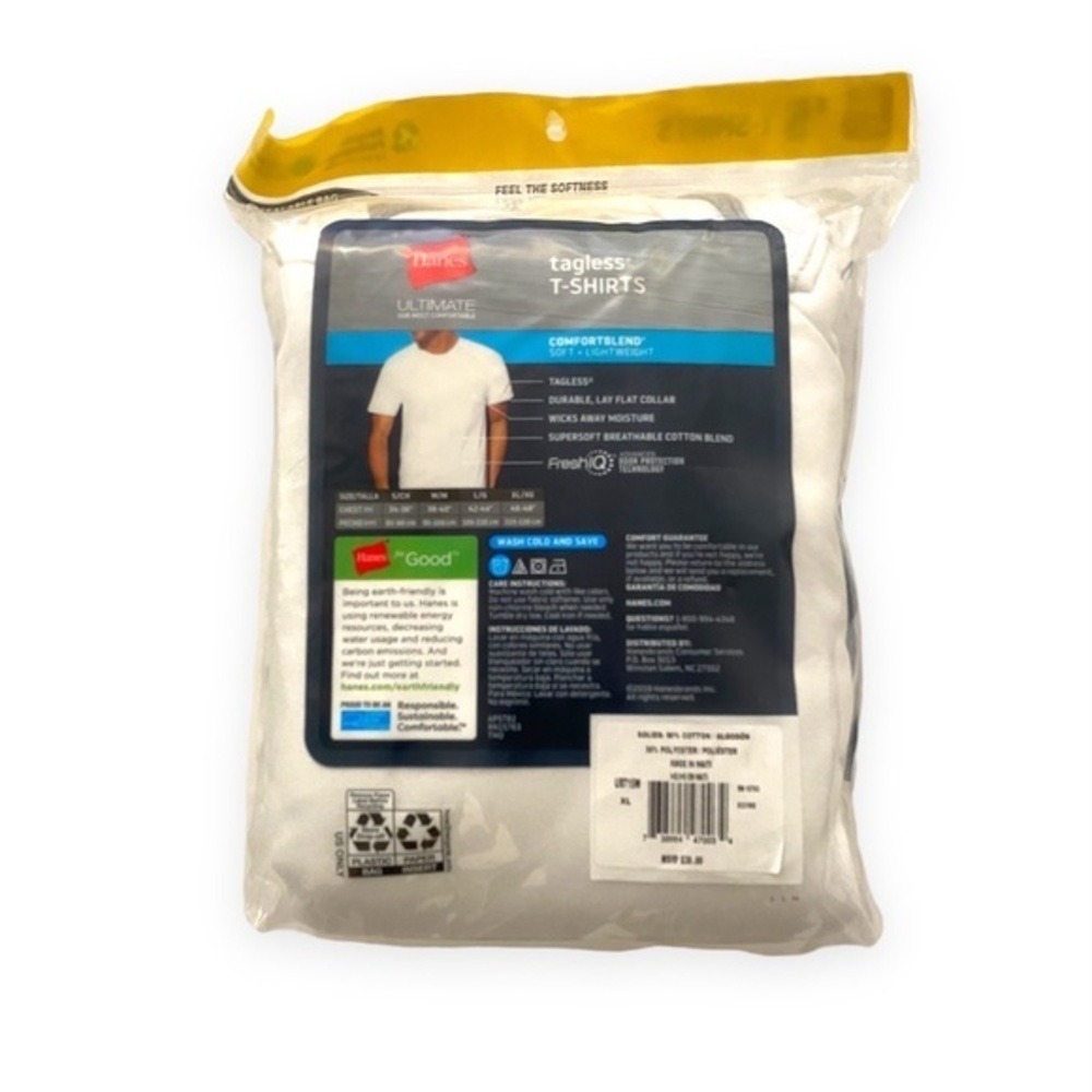 HANES ULTRA SOFT TAG-LESS 5 PACK T-SHIRT - Picture 2 of 2